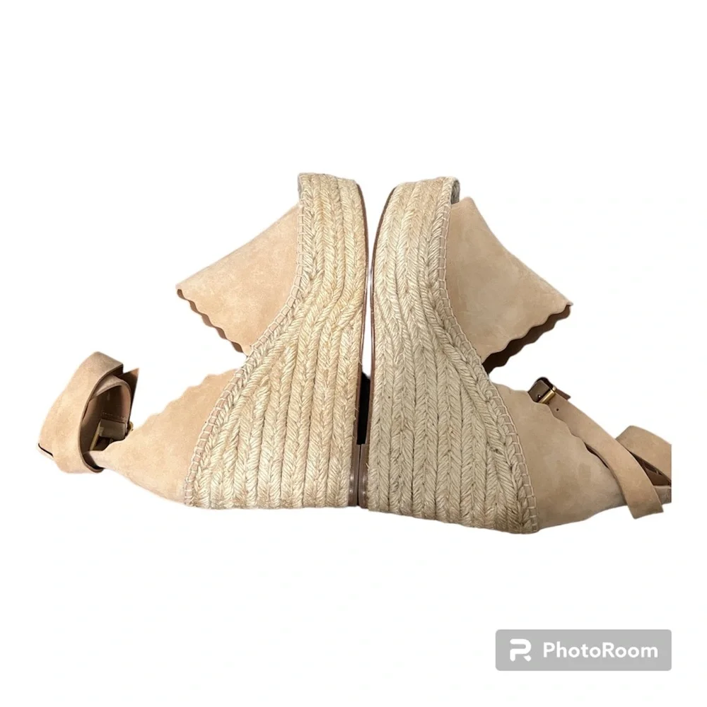 Chloe Cream Espadrille Wedges with Adjustable Ankle Strap